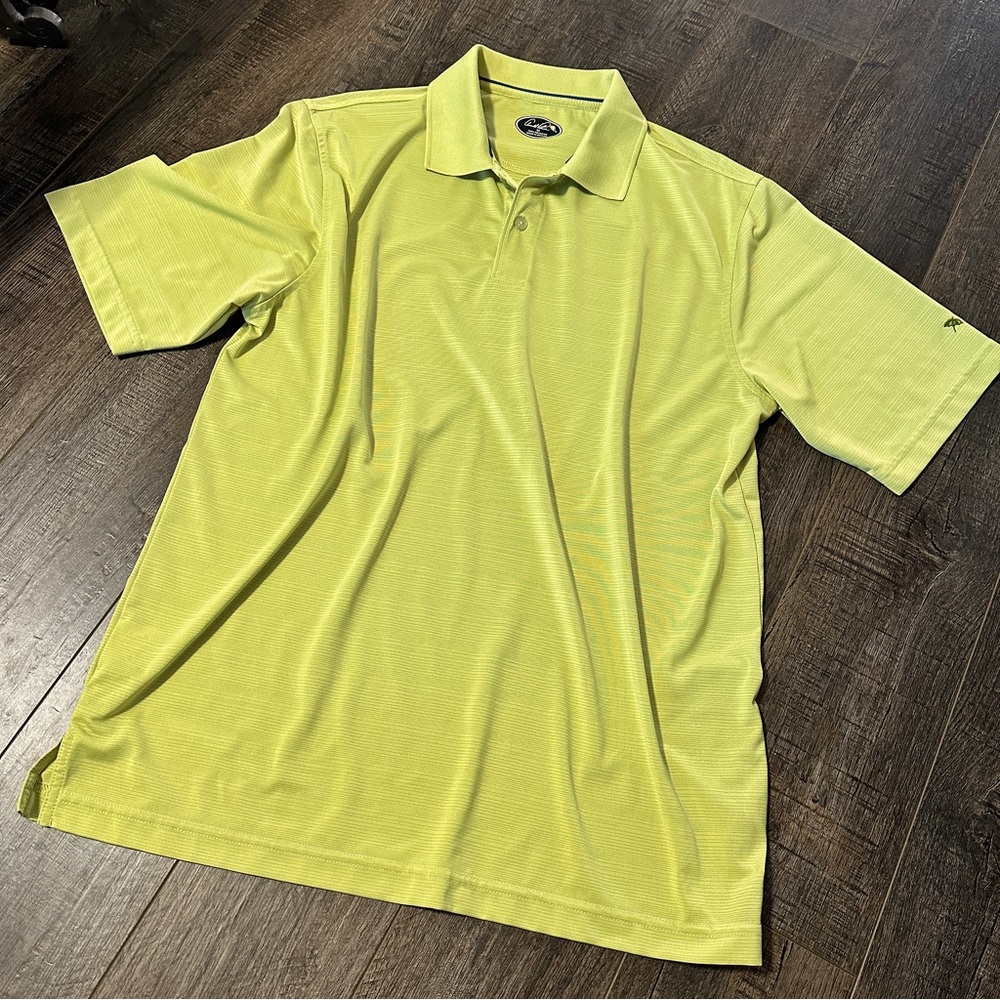 Arnold Palmer Mens Short Sleeved Polo Size Medium Green Polyester Golf Sport